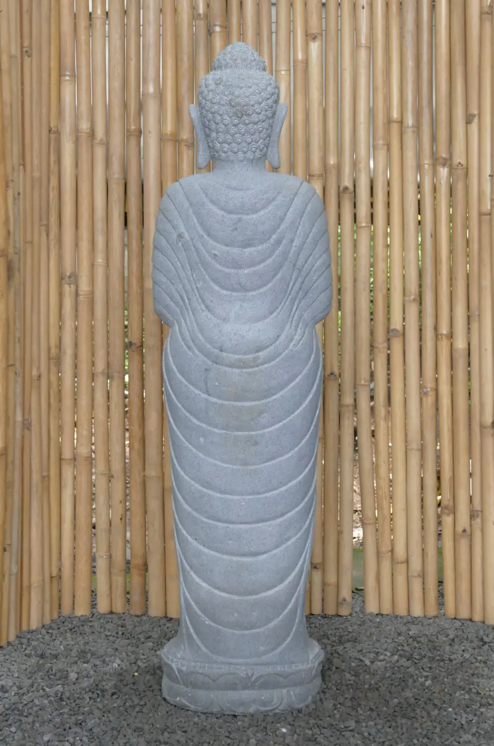  Product image 4 of the product “Standing Buddha made of Riverstone in Dharmachakra position - gesture of wheel of the teaching of Dharma. About 151cm height ”